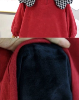 Váy đỏ cổ sen lót nhung
