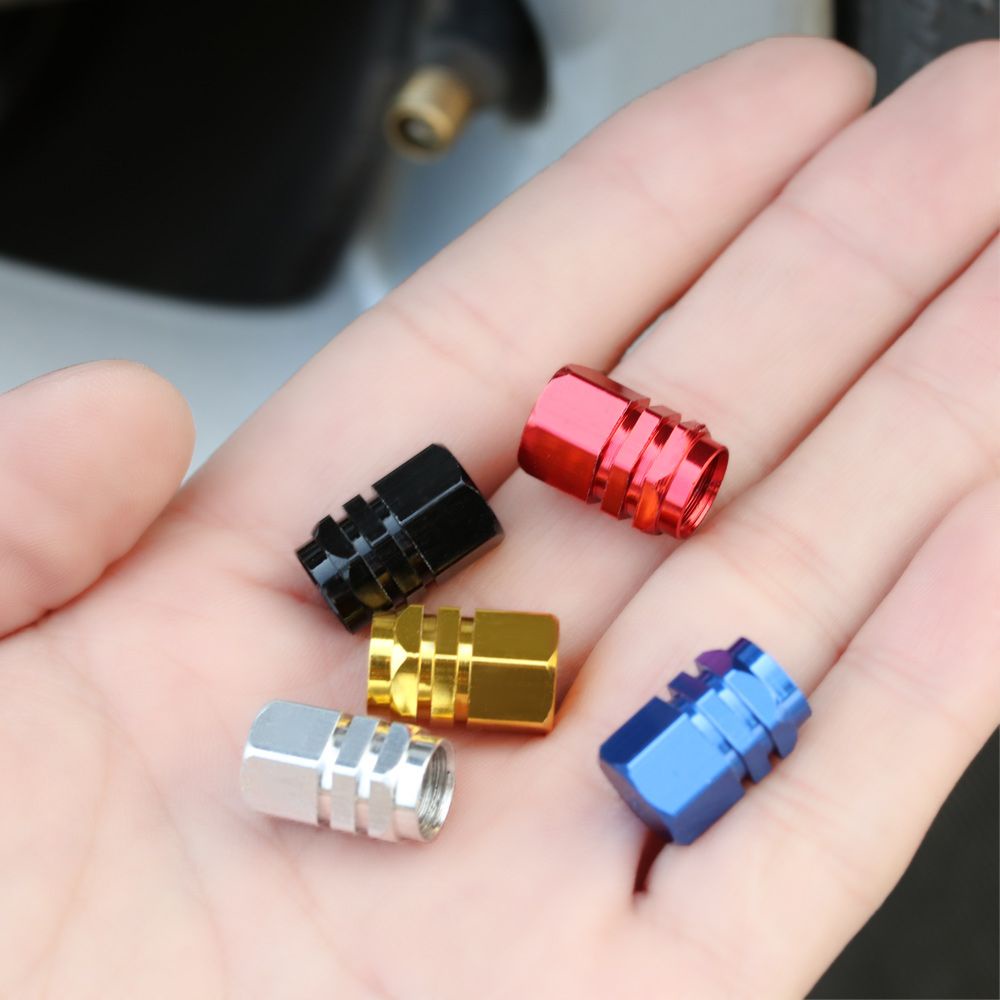 Set 4 nắp van bánh xe bằng hợp kim nhôm chống thấm nước với 5 màu tùy chọn