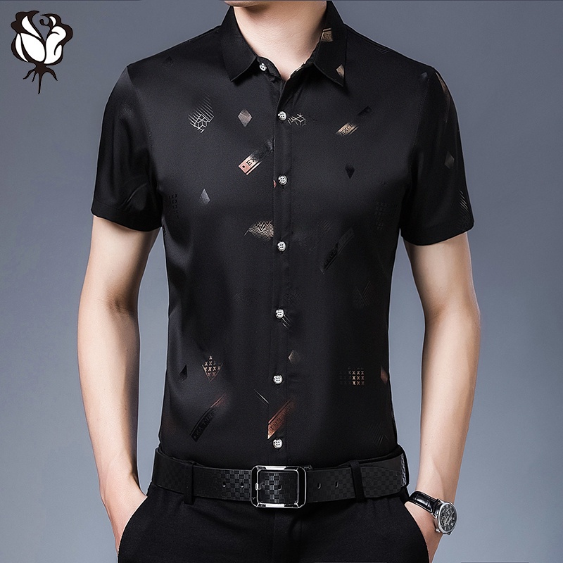 Áo Sơ Mi Tay Ngắn Họa Tiết Hoa Phong Cách Hàn Quốc Thời Trang Hè Cho Nam | BigBuy360 - bigbuy360.vn