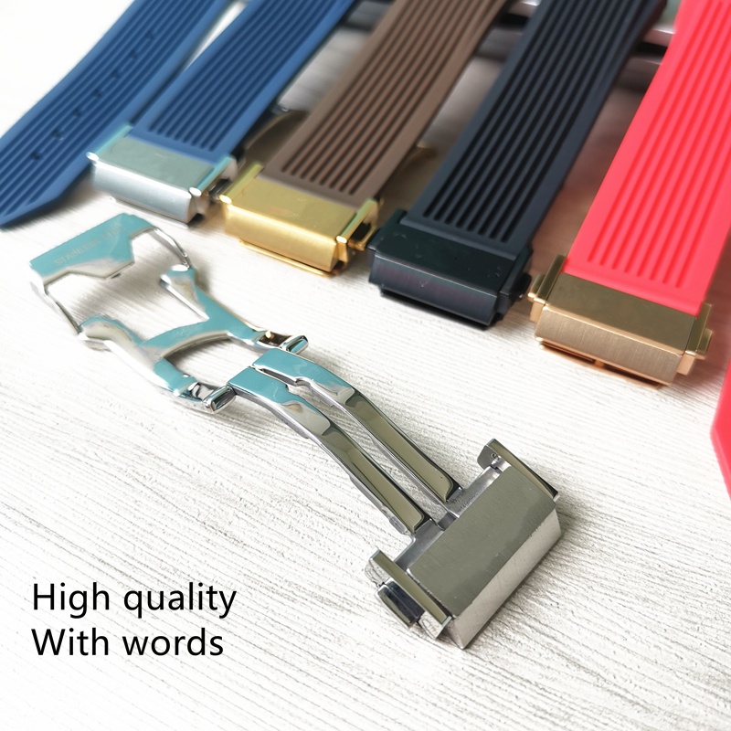 Dây Đeo Đồng Hồ Bằng Cao Su Silicon 26*17mm Thay Thế Cho Hublot big bang Fusion series