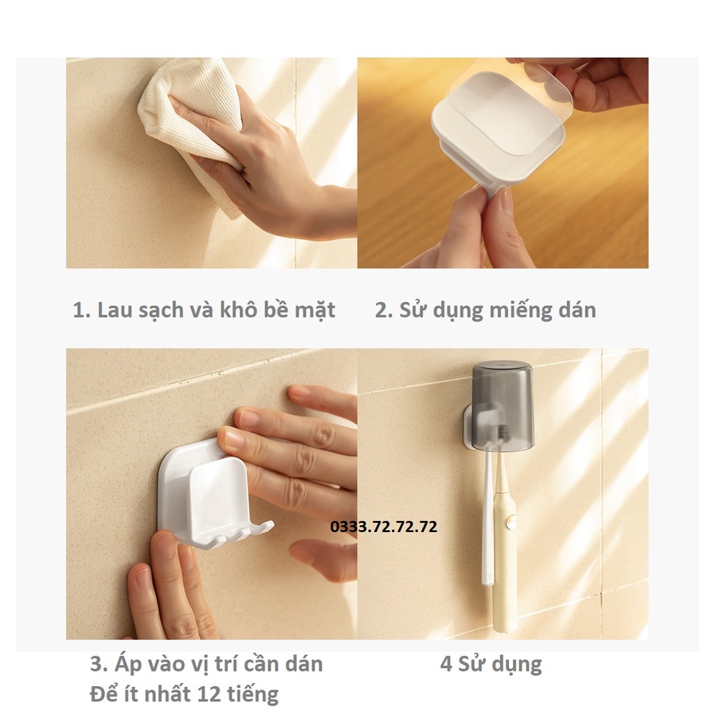 Giá kệ treo bàn chải đánh răng nhà tắm không cần khoan đục