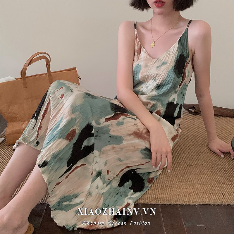 Xiaozhainv Fashion retro floral loose strap Maxi dresses | BigBuy360 - bigbuy360.vn