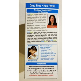 Bộ rửa mũi Neilmed trẻ em (1 bình 120ml + 60 gói muối)