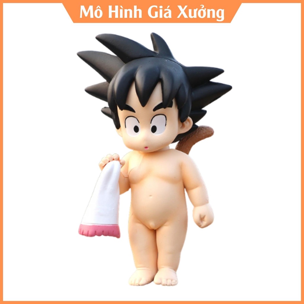 Mô hình Dragon Ball SonGoku đi tắm siêu dễ thương cao 11cm , figure 7 viên ngọc rồng sogoku , mô hình giá xưởng