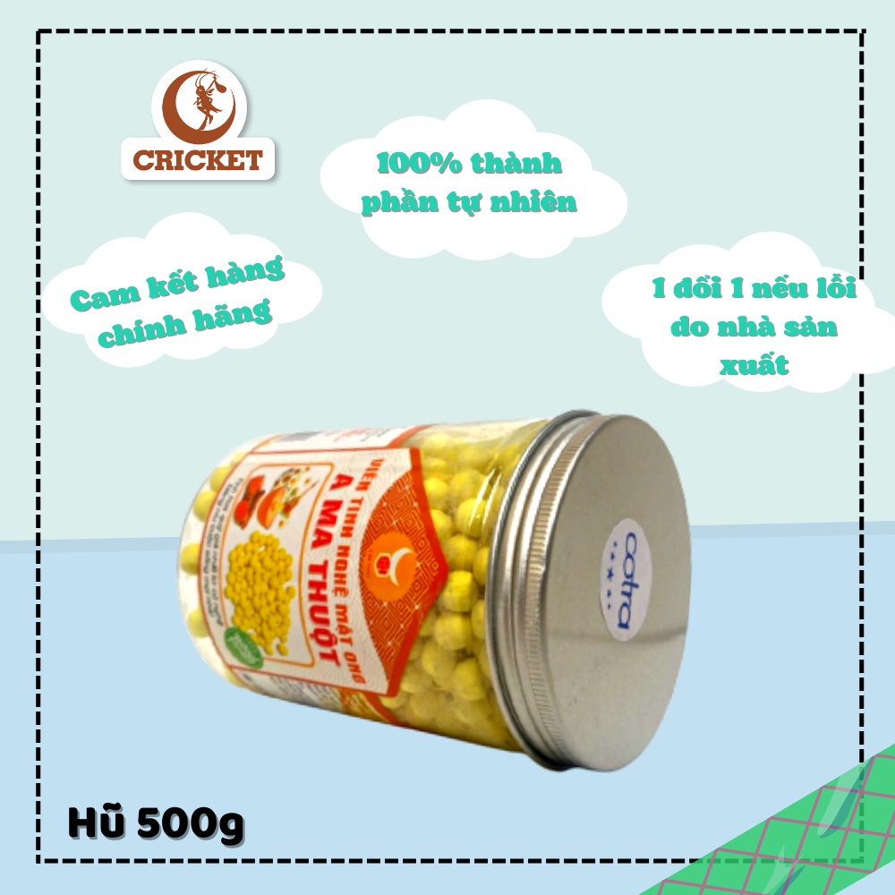 Viên tinh bột nghệ mật ong A Ma Thuộc Hũ 500g - Viên nghệ nguyên chất và mật ong tự nhiên- CRICKET