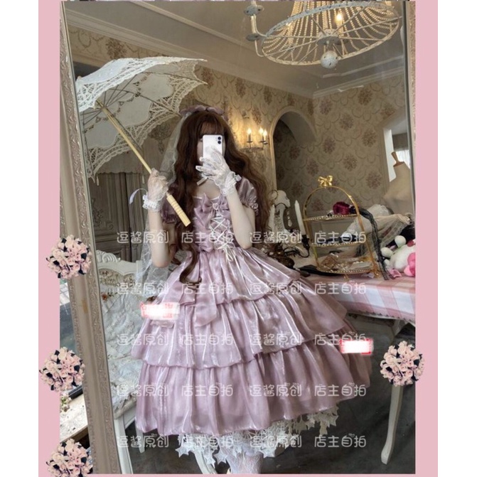 YAS0787-Váy Lolita op cộc tay sweet dream 3 tầng