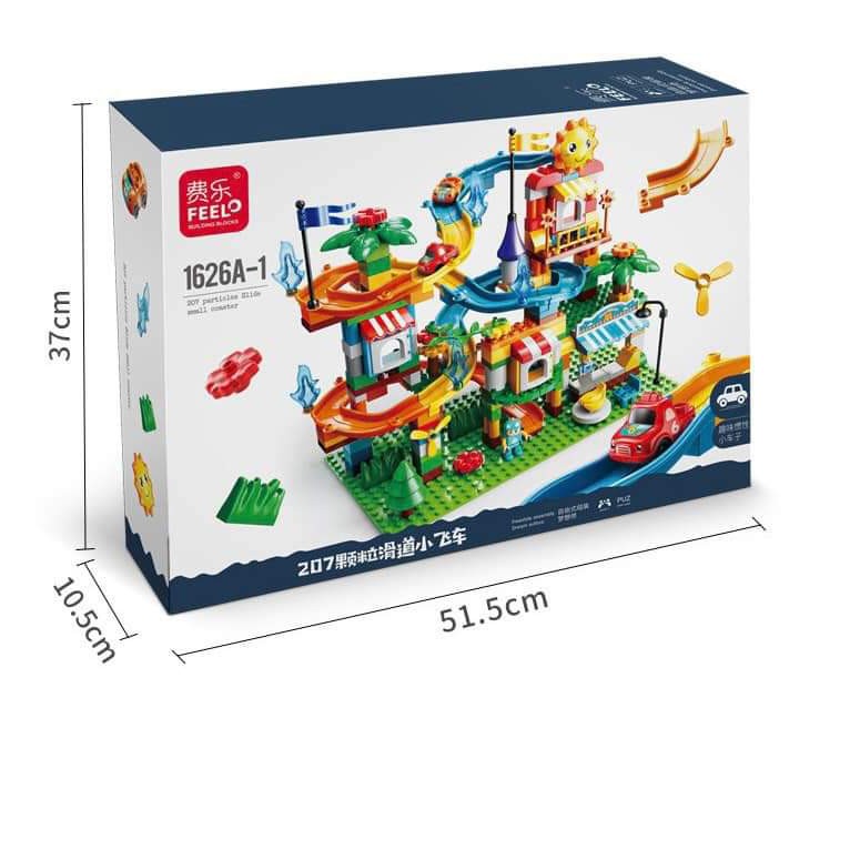 Bộ lego cầu trượt Mặt trời 207 chi tiết size duple kèm ĐẾ [HÀNG SẴN - GIAO NGAY]