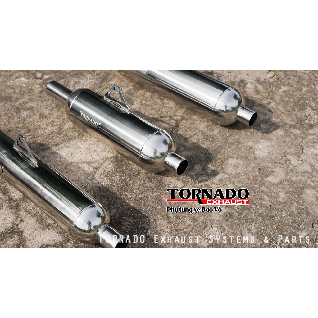 Pô cổ chai TORNADO INOX304 cho các dòng xe classic yb125, gd110, husky125, gn125,.... và hầu hết tất cả các dòng xe khác