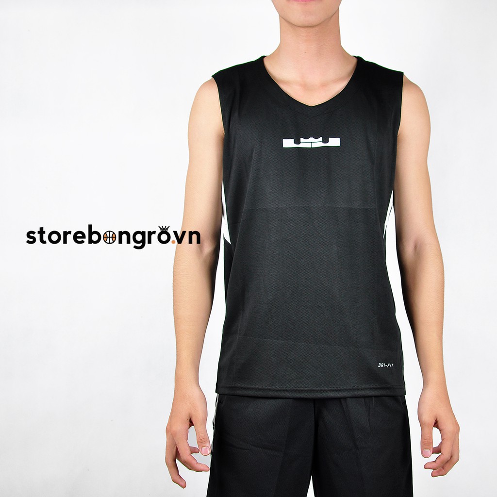 Áo Bóng Rổ Dir-fit Lebron Đen