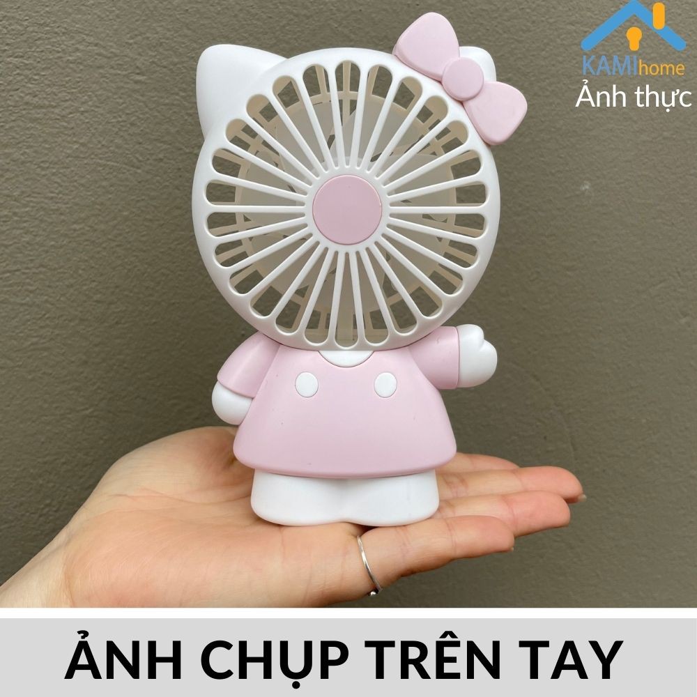 Quạt mini cầm tay và để bàn Pin sạc tích điện Thú dễ thương mã 17021