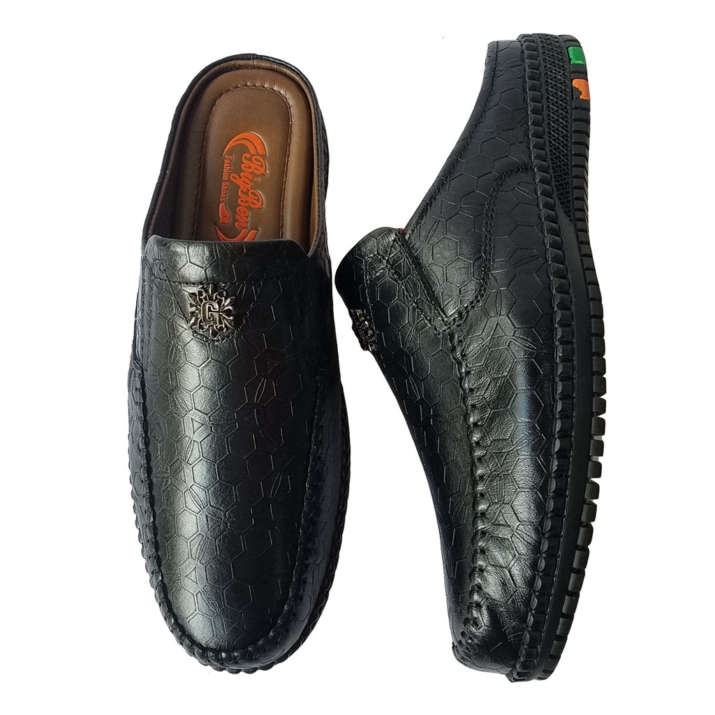 Dép Bít Mũi Nam BIGBEN Da Bò Thật Cao Cấp SB43