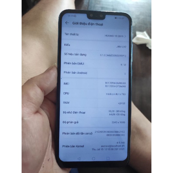 Điện thoại cũ huawei y9 2019 4/64 pin 4000 2 sim tiếng việt pin trâu giá rẻ chơi game siêu mượt