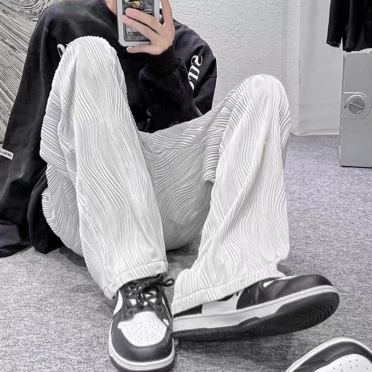 Quần Baggy Dài Ống Rộng Phong Cách Hàn Quốc Thời Trang Cho Nam / Nữ