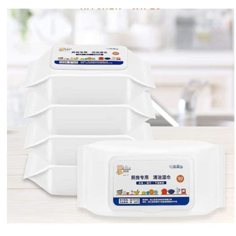 Gói 80 giấy ướt lau bếp chuyên dụng