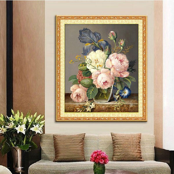 Tranh Đính Đá ABC 3D Bình Hoa Khoe Sắc DF2498 (KHÁCH TỰ ĐÍNH) KT:49X60CM