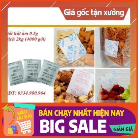 [NEW] Hạt Hút Ẩm Silicagel 1g Bịch 2kg (2000 Gói) sử dụng trong thực phẩm, quần áo, giày dép, khửi mùi hôi