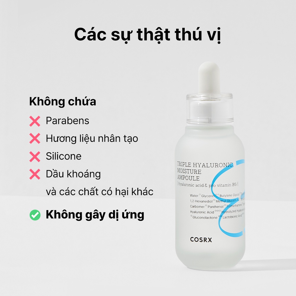 Tinh chất dưỡng ẩm COSRX Hydrium Triple Hyaluronic Moisture Ampoule 40ml chăm sóc da hiệu quả