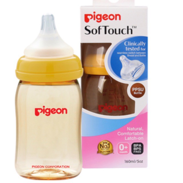 Bình Sữa Pigeon Cổ Rộng PPSU 160ml/240ml { NHẬP KHẨU CHÍNH HÃNG}