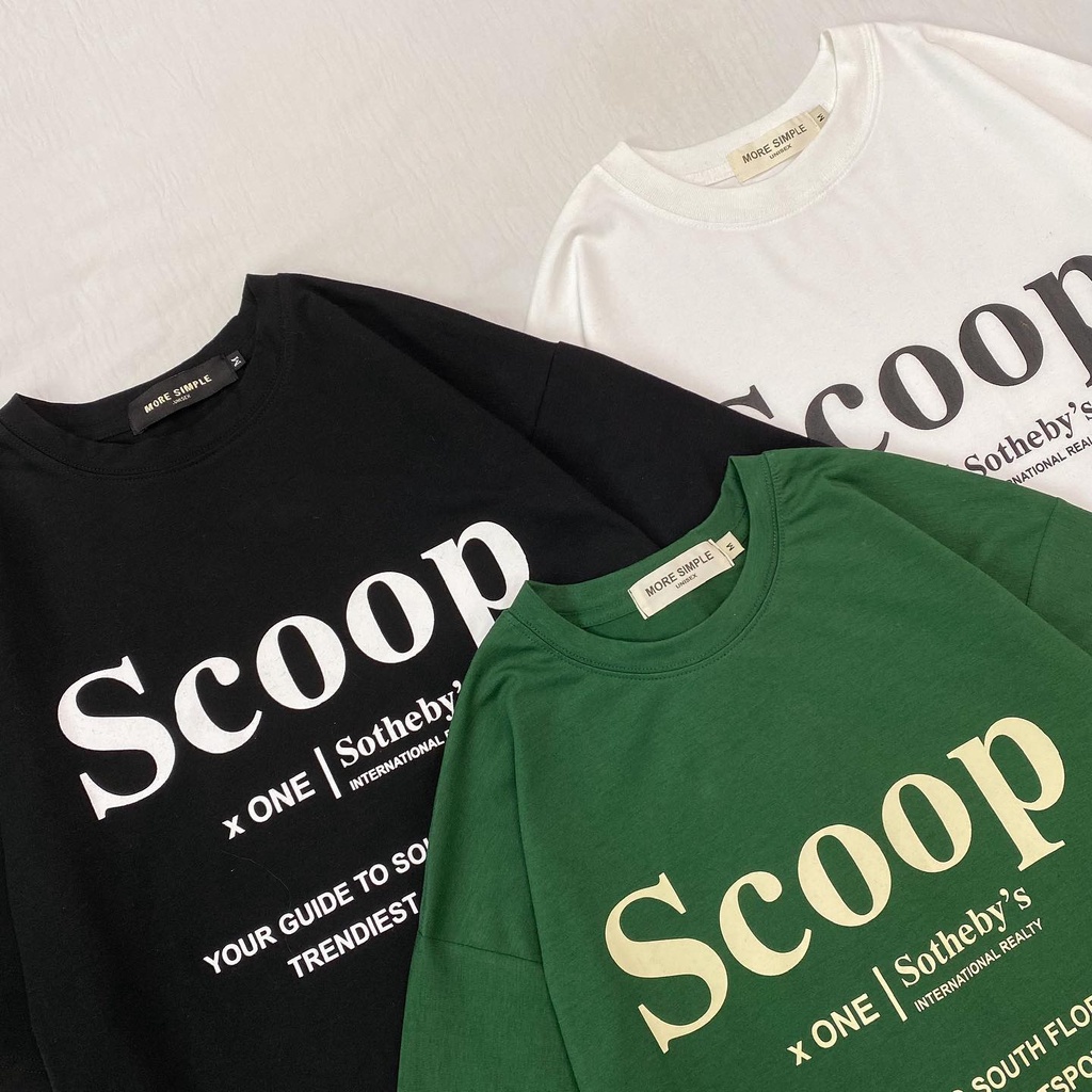 Áo Thun Tay Lỡ Nam Nữ Unisex SCOOP Form Rộng - áo thun cổ tròn GIDI Phong Cách Ulzzang