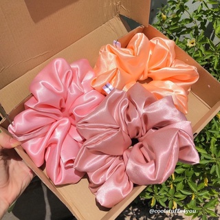 Buộc Tóc Scrunchies Lụa Mềm Mịn Nhiều Màu 3 Size