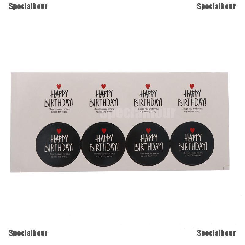 Set 80 Miếng Dán Chữ Happy Birthday Màu Trắng Đen