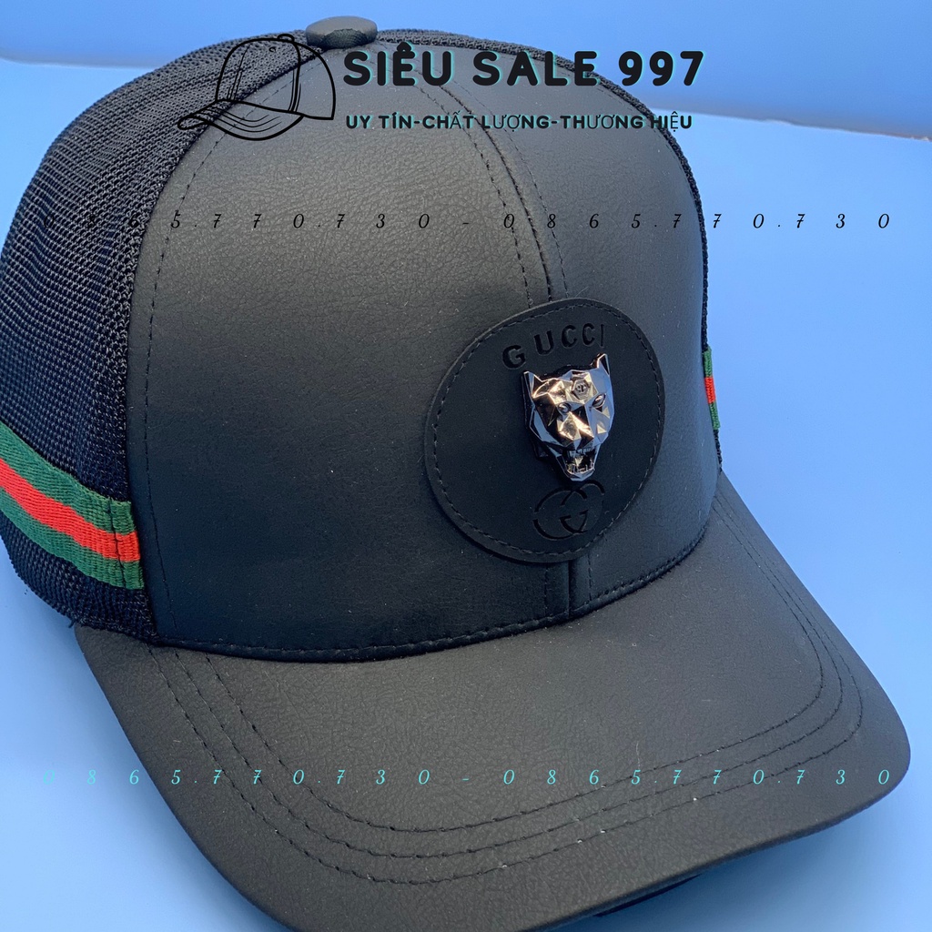 NÓN KẾT GCC CAO CẤP DA PHỐI LƯỚI ĐẦU KIM LOẠI FULL ĐEN SIÊU NGẦU PHONG CÁCH