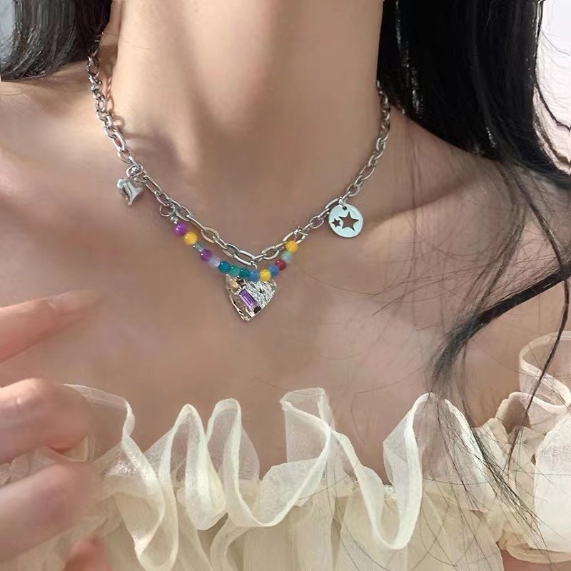 Vòng cổ Hợp Kim Mặt Hình Ngôi Sao/Trái Tim Thời Trang Cho Nữ
