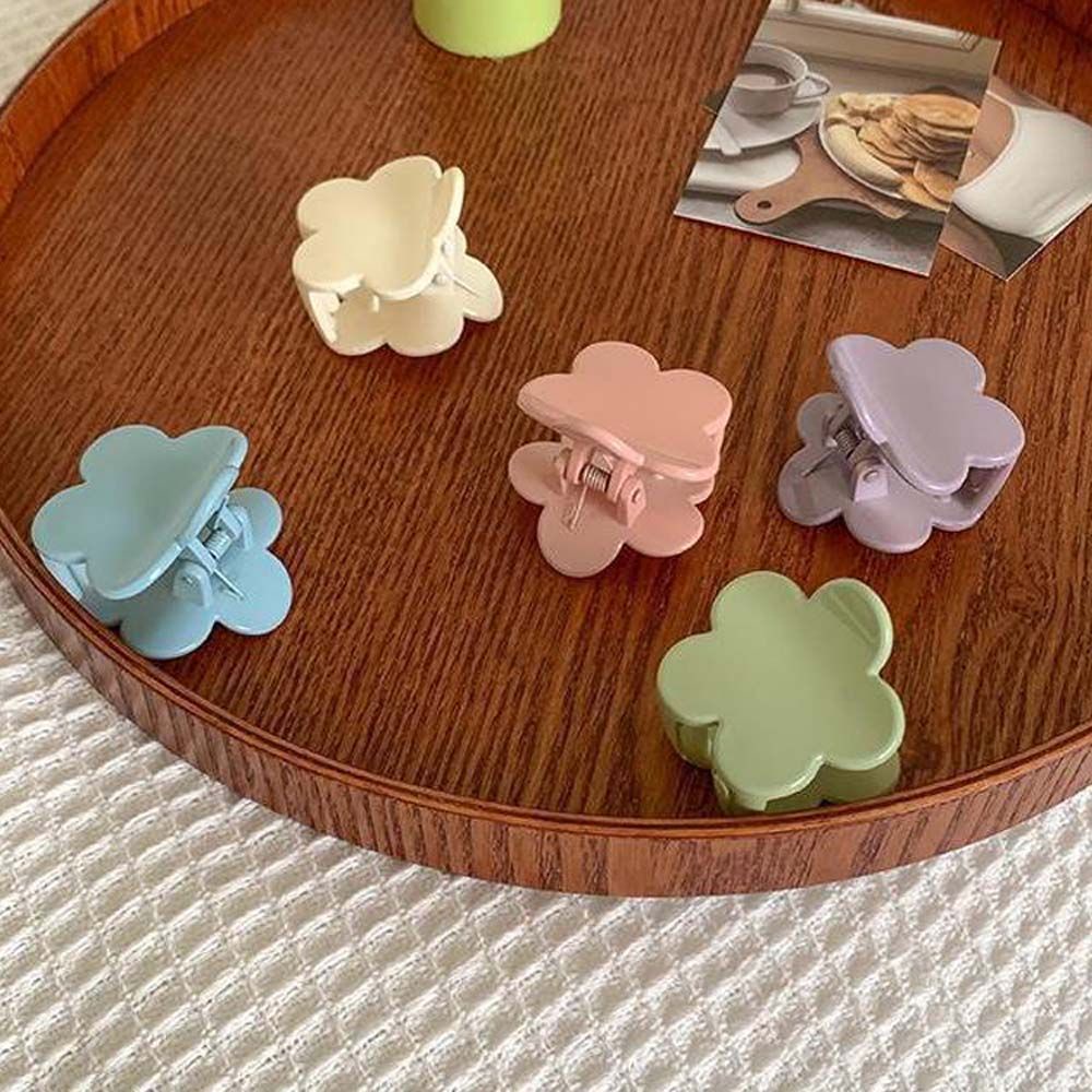 Kẹp gắp tóc càng cua acrylic mini màu trơn họa tiết hoa phong cách Hàn Quốc dễ thương cho nữ