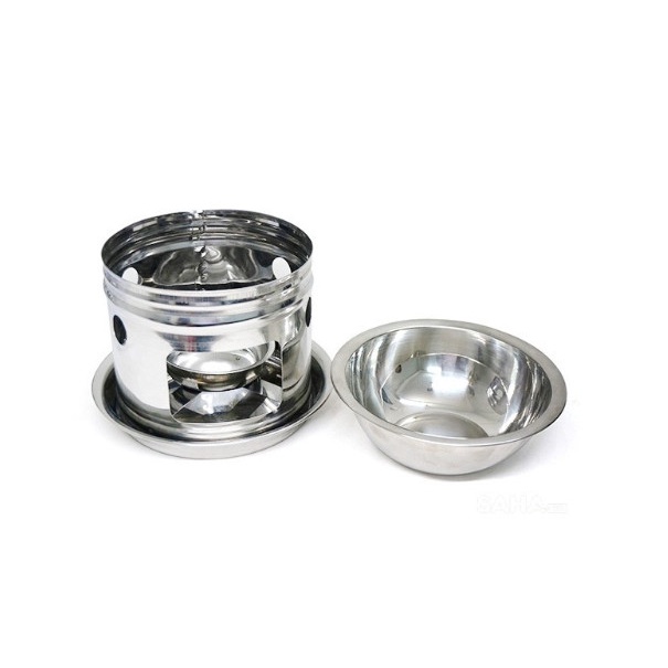 Nồi lẩu 1 người ăn INOX + bếp cồn - Bếp inox Tiến Thành chuyên dùng cho quán ăn