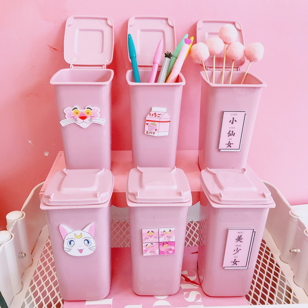 Thùng Rác Mini Dễ Thương Phong Cách Hàn Quốc
