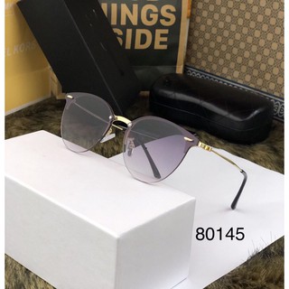 Kính mát nam nữ tròng nữa viền - kính mát thời trang km80145