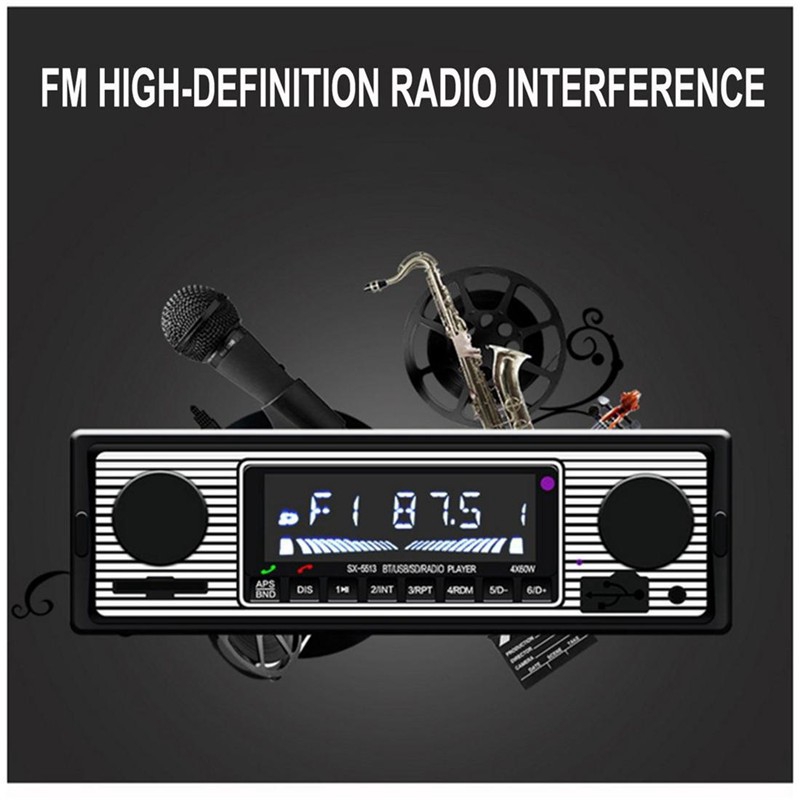 5513 12V Bluetooth Car MP3 Player Digital FM Stereo Radio / Thẻ kỹ thuật số an toàn / MMC