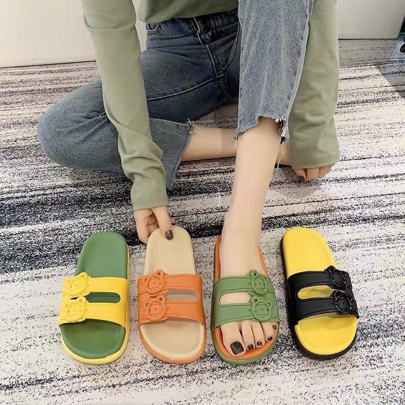 Dép Nữ Cao Su Dẻo Quai Ngag 2 Khoá Hình Đáng Yêu Cao Cấp
