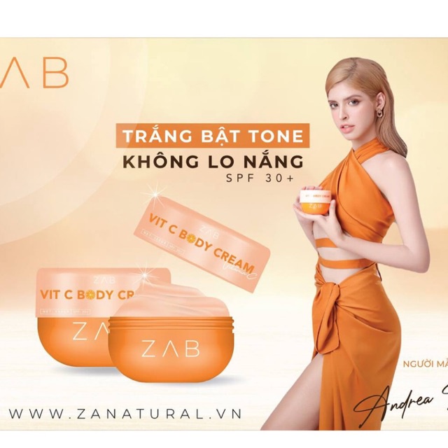 Kem Body ZA ViT C Cream Dưỡng Trắng Da, Cấp Ẩm 15gram