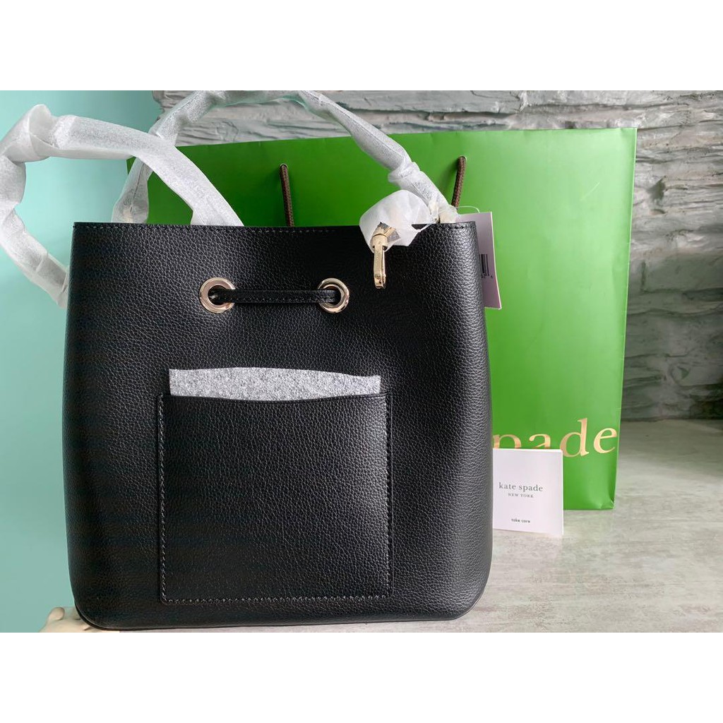 Túi đeo chéo nữ Kate Spade New York da eva màu đen size lớn-Kate Spade New York eva large bucket bag authentic