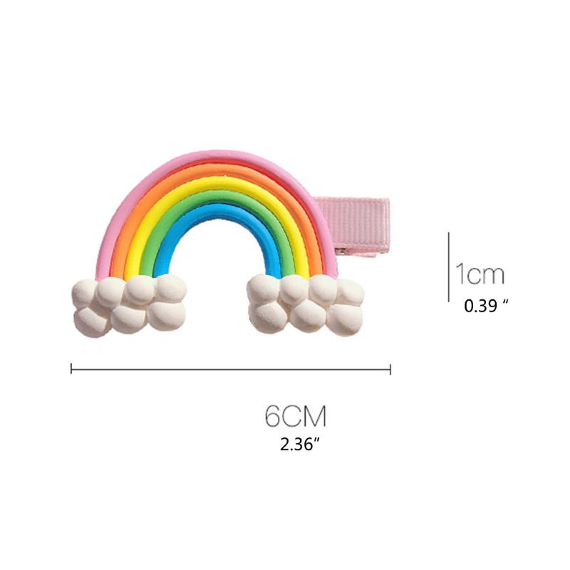 Kẹp Tóc Hình Đám Mây / Cầu Vồng Ngọt Ngào Chống Trượt Cho Tóc Dài