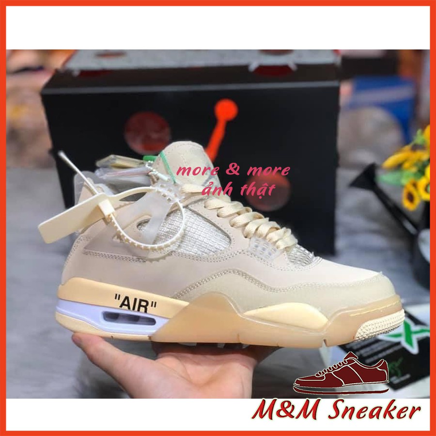 Giày Air Jordan 4 Offwhite Cream/Sail x OG bản đẹp Sneaker Nam Nữ