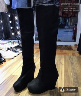Boot xuồng cao trên gối (Ảnh thật nâu + đen) 
