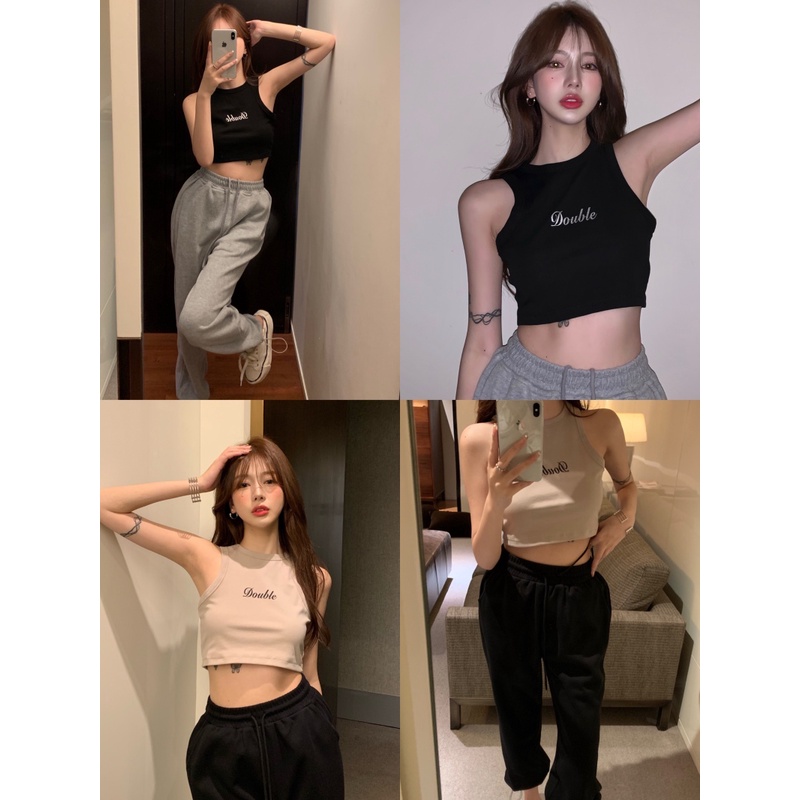 Áo Thể Thao Sát Nách Dáng Ngắn Thời Trang Mùa Hè Quyến Rũ Dễ Phối Đồ Cho Nữ