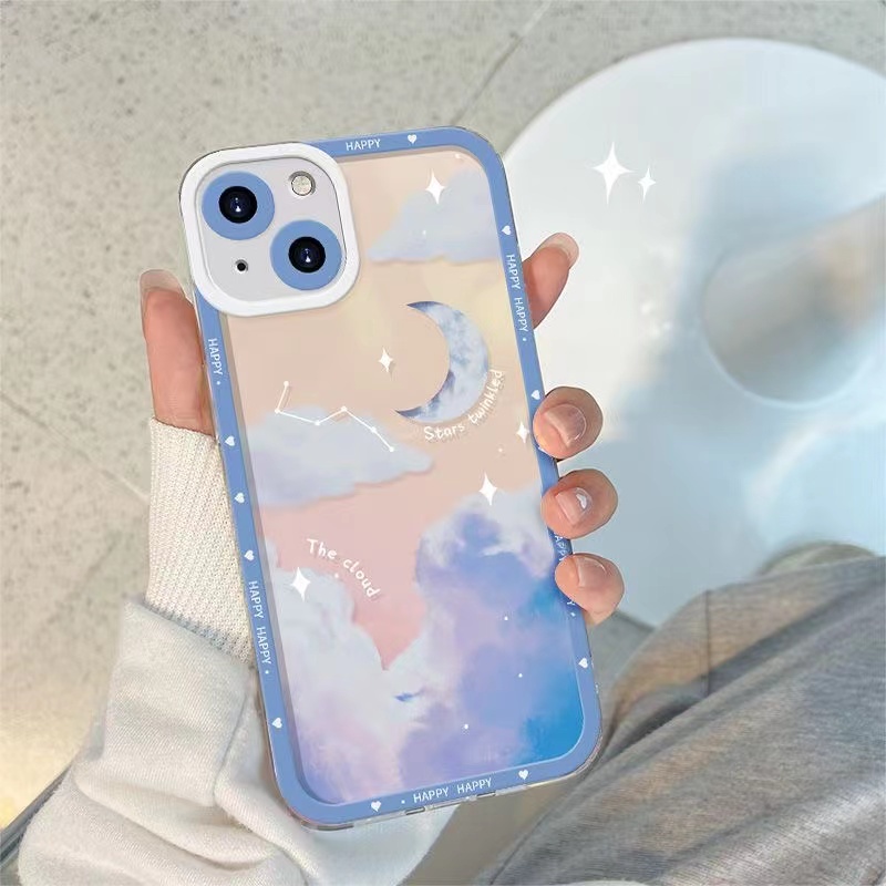 Ốp Điện Thoại Cho OPPO A77 A76 A36 A94 A93 A74 A16 A15S A95 A54 A53 A33 A52 A92 A31 A5 A9 2020 A7 A5S AX7 A3S A12e Reno 5F 4F 7 6 5 4 F11 F9 Ngôi Sao Và Đám Mây