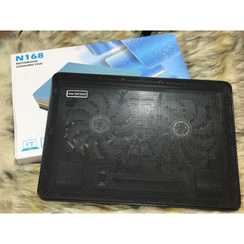 [SALE 10%] Quạt tản nhiệt, đế laptop Cooling Pad N168 2 fan