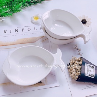 Bát sứ cá trái tim size lớn cho bé ăn dặm