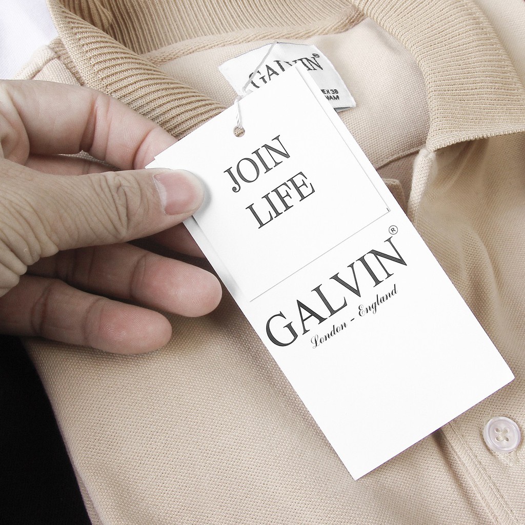Áo thun polo Galvin cổ bẻ bo dệt kim chất cotton cá sấu co giãn PLGV12B HA