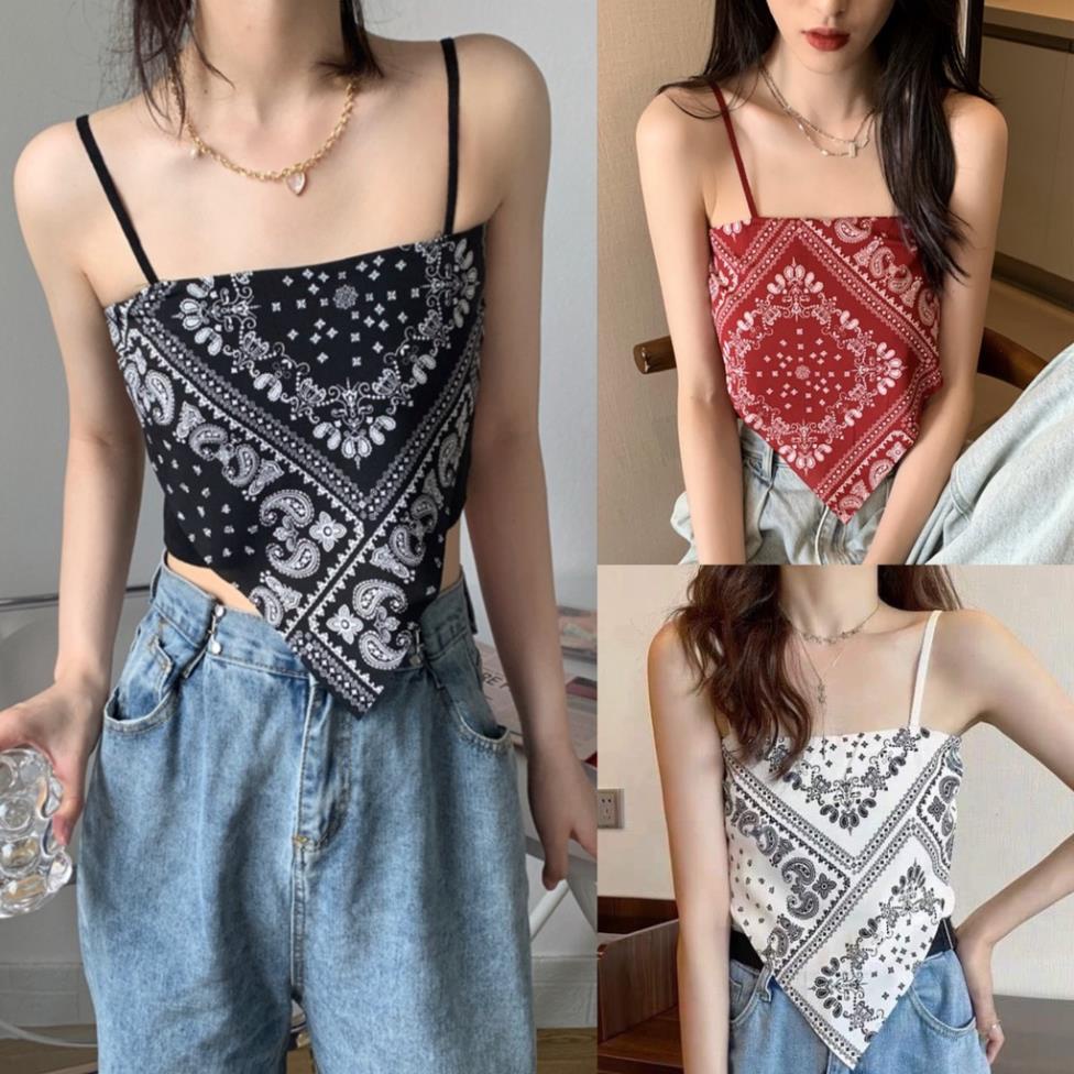 (có ảnh thật) A004 - Áo yếm hai dây họa tiết thổ cẩm Bohemian Boho, Áo croptop Ulzzang quyến rũ sexy dáng ôm body !