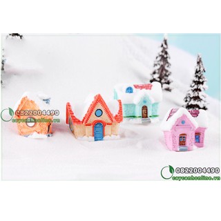 Nhà tuyết loại to mô hình trang trí nole, giáng sinh phụ kiện tiểu cảnh quà tặng để bàn