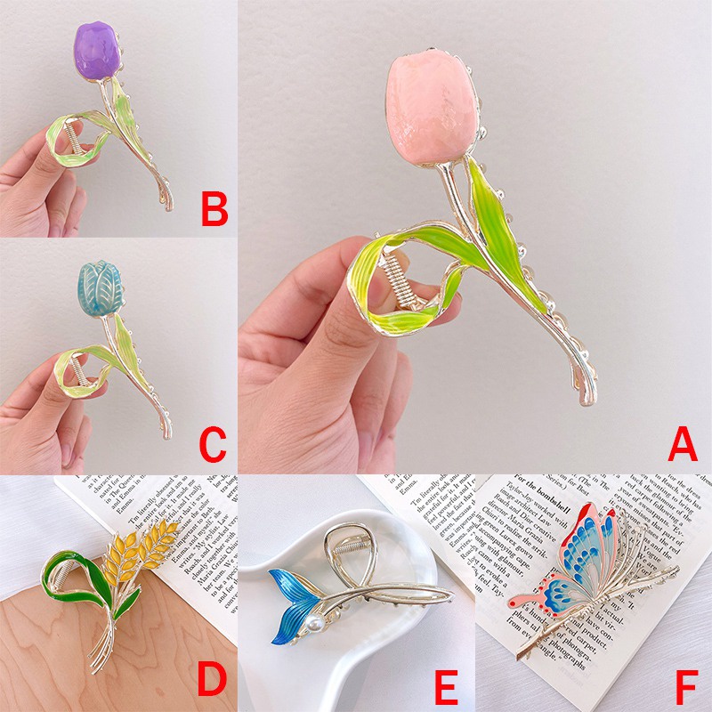 Kẹp Tóc Hoa Tulip Lớn Thời Trang Hè Thu Cho Nữ
