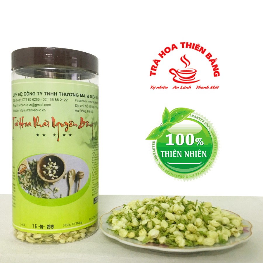 Trà Hoa Nhài Trà Nụ Nhài Khô Nguyên Bông Thiên Bằng Hũ 100G