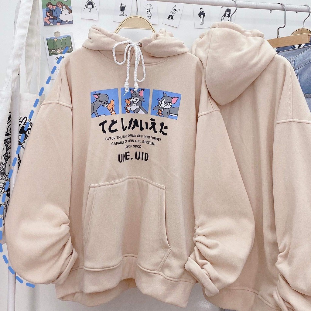 Áo Khoác Hoodie Nỉ Có Mũ Form Rộng Tom Uni Nhiều Màu Unisex Nam Nữ Ulzzang