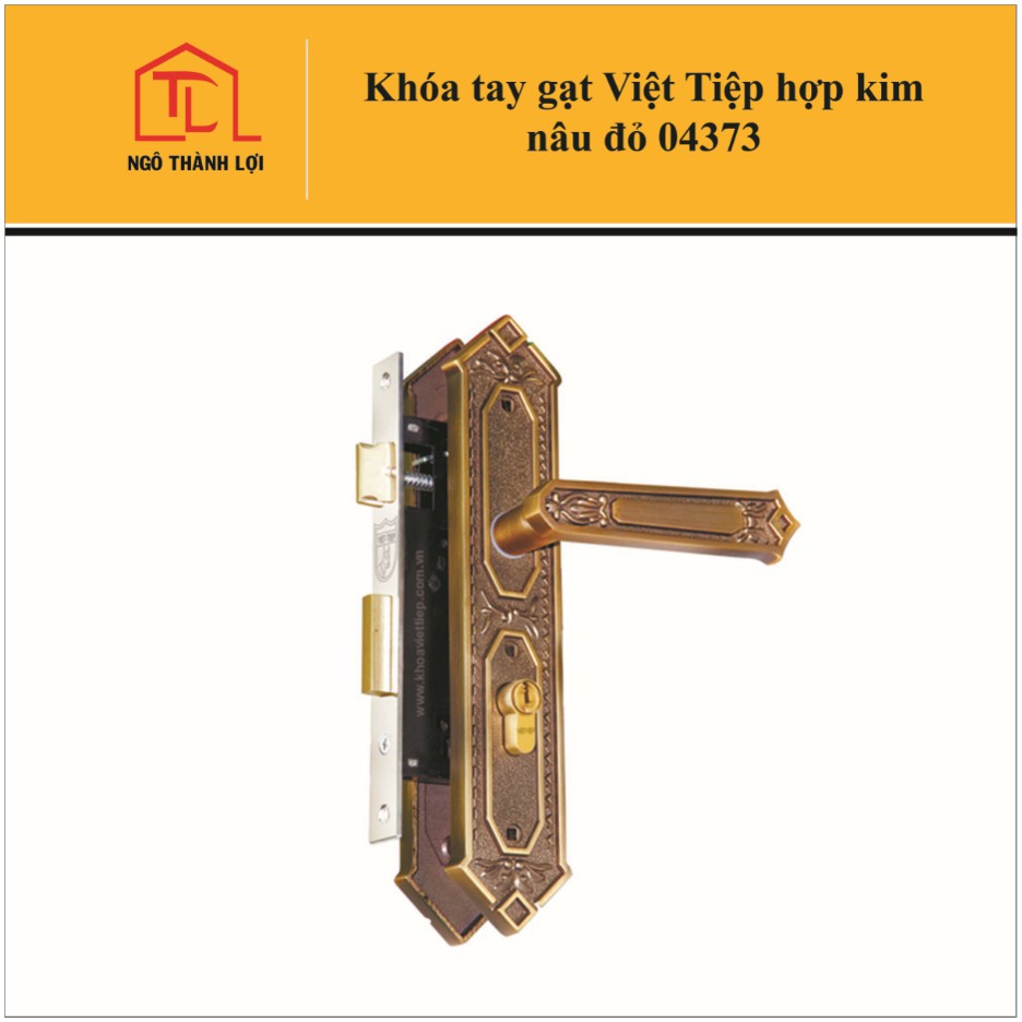 [GIÁ QUÁ TỐT] Ổ Khóa tay gạt Việt Tiệp 04373 hợp kim màu nâu đỏ có bán tại Ngô Thành Lợi