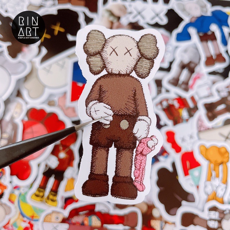 Bộ 100 sticker Kaws dùng để trang trí điện thoại di động/ván trượt/vali không để lại dấu keo
